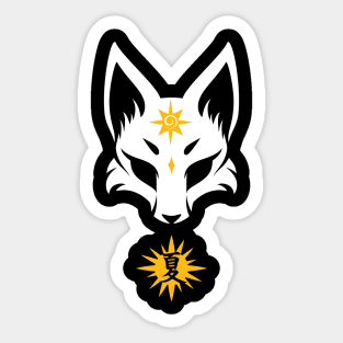 Japanese Kitsune Fox Mask Natsu Summer Sticker